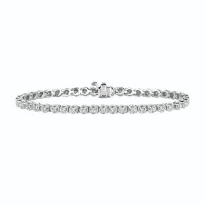 1.40 Carat Diamond Bezel Tennis Bracelet 14K White